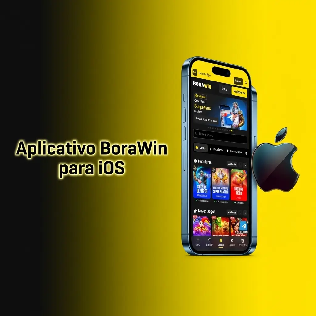 Aplicativo BoraWin para iOS disponível no iPhone e iPad, gratuito, com apostas, cassino ao vivo e pagamentos