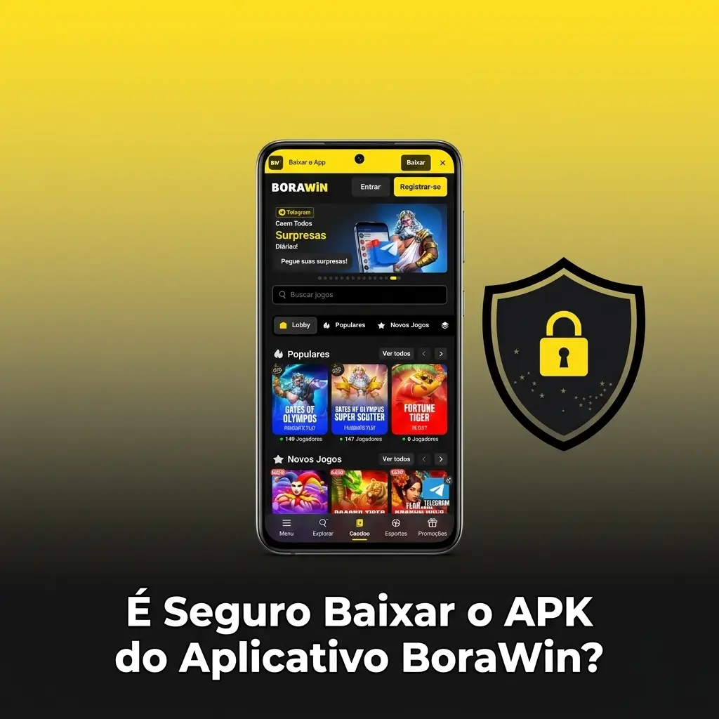 Ícone de segurança com cadeado SSL representando a proteção do APK BoraWin para download seguro